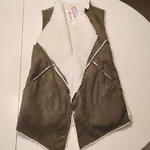 LuLaRoe Olive Green and Cream Vest